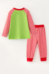 Merry Christmas Bru" checkered printed boys pajamas. PJB60017 SOL