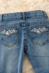 PNG50008 SOL: LT. washed bootcut denim pants with embroidered pocket.