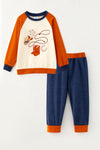 Western printed sweatshirt & navy blue pants. OFB60468 SOL
