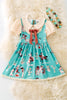 Western Horse rider girls dress with embroidery. DRG52618 AMY