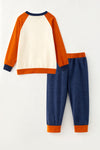 Western printed sweatshirt & navy blue pants. OFB60468 SOL