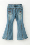 Bootcut denim pants w/ adjustable waistband. PNG60324 SOL