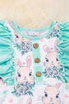 Mint Easter bunny dress w/ ruffle hem. DRG20134004 SOL