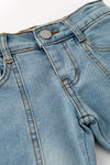 Bootcut denim pants w/ adjustable waistband. PNG60324 SOL