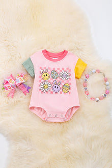  Happy easter egg printed baby onesie with snaps. RPG20144003 AMY