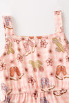 Gingham western printed romper. PNG60276 JEAN