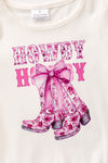 Howdy Western printed tunic w/ruffle hem & floral pants. OFG62613 JEAN