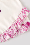 Howdy Western printed tunic w/ruffle hem & floral pants. OFG62613 JEAN