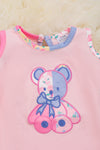 Teddy bear applique baby onesie with snaps. RPG25154001 loi