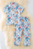 PJG40116 SOL: Checkered character printed pajama set.