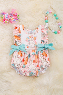  Bunny Babe" Carrot & bunny printed baby romper. RPG20134010 SOL