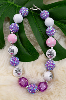  Purple, pink & white Easter necklaces. 3pcs/$12.00 ACG20134003 M