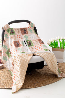  Little cowboy multi-printed patch Carseat cover. ZYTB50001 S