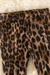 Leopard double layer denim pants w/adjustable waistband. PNG65153029 SOL