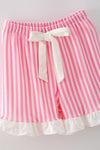 Pink half floral half stripe printed girls pajamas. PJG60439 JEAN