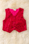 Fuchsia sequins button up vest. TPG50021 JEANNE