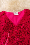 Fuchsia sequins button up vest. TPG50021 JEANNE