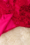 Fuchsia sequins button up vest. TPG50021 JEANNE