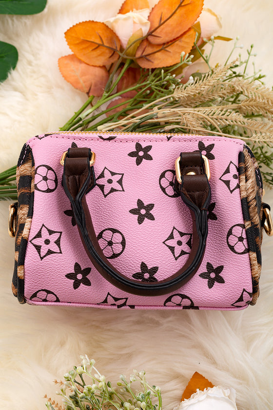 Animal print & Pink star printed inspired cylinder crossbody purse. BBG65203021 M