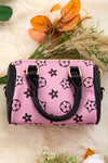Pink star printed inspired cylinder crossbody purse. BBG65203025 M