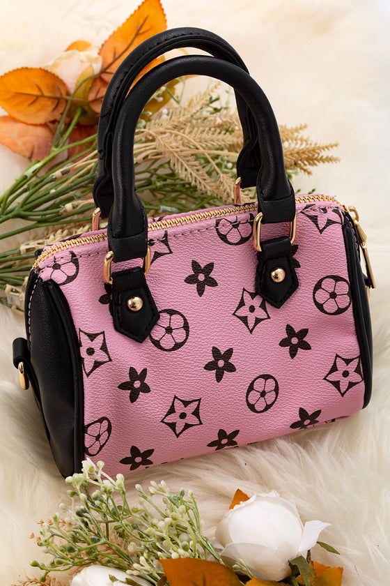 Pink star printed inspired cylinder crossbody purse. BBG65203025 M