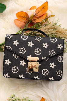  Star printed on black crossbody purse. BBG65153017 M