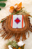 Cute Girls aztec crossbody purse with fringe. (L 7IN X W 2.5IN X H 6IN) BBG40002 M