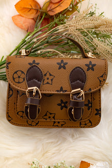  Brown Star printed on khaki inspired mini purse. BBG65203009 M