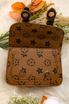 Brown Star printed on khaki inspired mini purse. BBG65203009 M