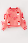 Coral Santa knit sweater. TPG60425 Mon