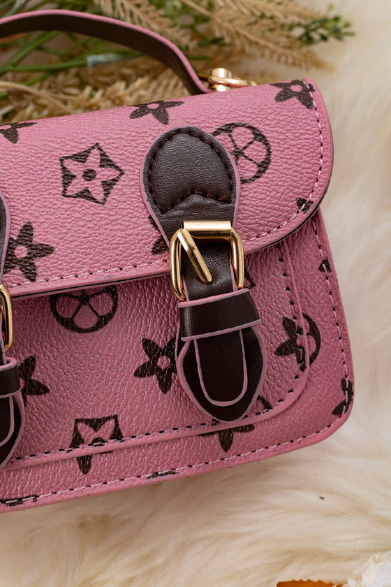 Brown Star printed on cameo inspired mini purse. BBG65203008 M