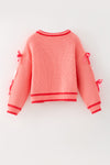 Coral Santa knit sweater. TPG60425 Mon
