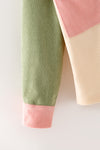 Green, Ivory & pink long sleeve button up shirt. TPG60593 SOL