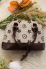 Cream with brown trim half moon crossbody purse. BBG65203033 M