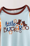 Little Buckaroo" western printed baby romper w/ fold over footie. RPB60578 AMY