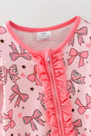 Bow printed baby onesie with fold over footie.  RPG62913 JEAN