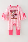 "Marry Country Christmas" Pink snowflake baby bodysuit. RPG62917 AMY