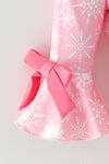 "Marry Country Christmas" Pink snowflake baby bodysuit. RPG62917 AMY