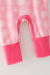 "Marry Country Christmas" Pink snowflake baby bodysuit. RPG62917 AMY