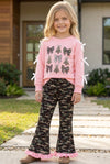 Camouflage Christmas tree & bow printed sweatshirt & pants. OFG61876 MONSE
