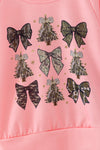 Camouflage Christmas tree & bow printed sweatshirt & pants. OFG61876 MONSE