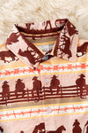 Cowboy button up long sleeve shirt. TPB50455 SOL