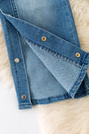 Side snap wide leg denim pants. PNG50369 SOL