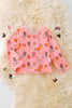 Cute western boots printed mesh long sleeve top. TPG50647 SOL