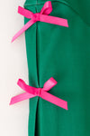 Cowboy western boots on green top with bow detail on sleeves. TPG60475 Mon