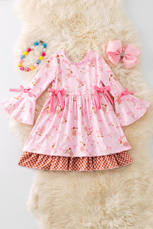  (Western) Coquette western printed girls dress. DRG52619 Jean