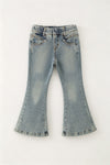 Bootcut denim pants with rhinestones & stretchy waistband. PNG60296 AMY