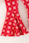 Cowgirl Christmas white ruffle hem top and red bottoms. OFG61880 SOL