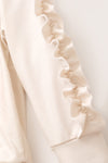 Cowgirl Christmas white ruffle hem top and red bottoms. OFG61880 SOL