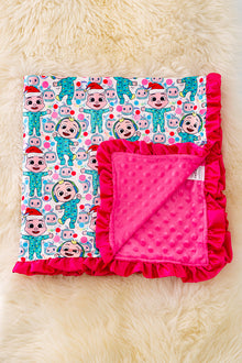  BB-2024A: Multi-printed character baby blanket.